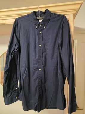 GAP Men's Navy Button-Down Shirt
